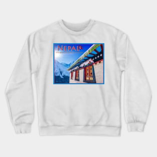 Visit Nepal, Khumbu and Everest poster Crewneck Sweatshirt